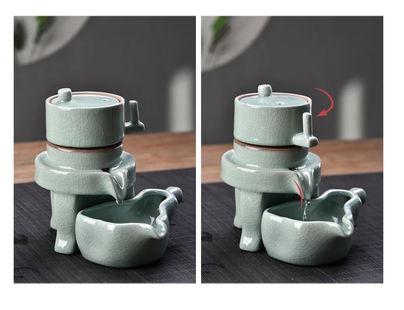 Naujo dizaino Pusiau automatinis Kung Fu Arbatos Rinkinys,6 arbatos puodeliai ir 1 arbatos puodą,kūrybingų Arbatos rinkinys,Puikūs keramikos drinkware