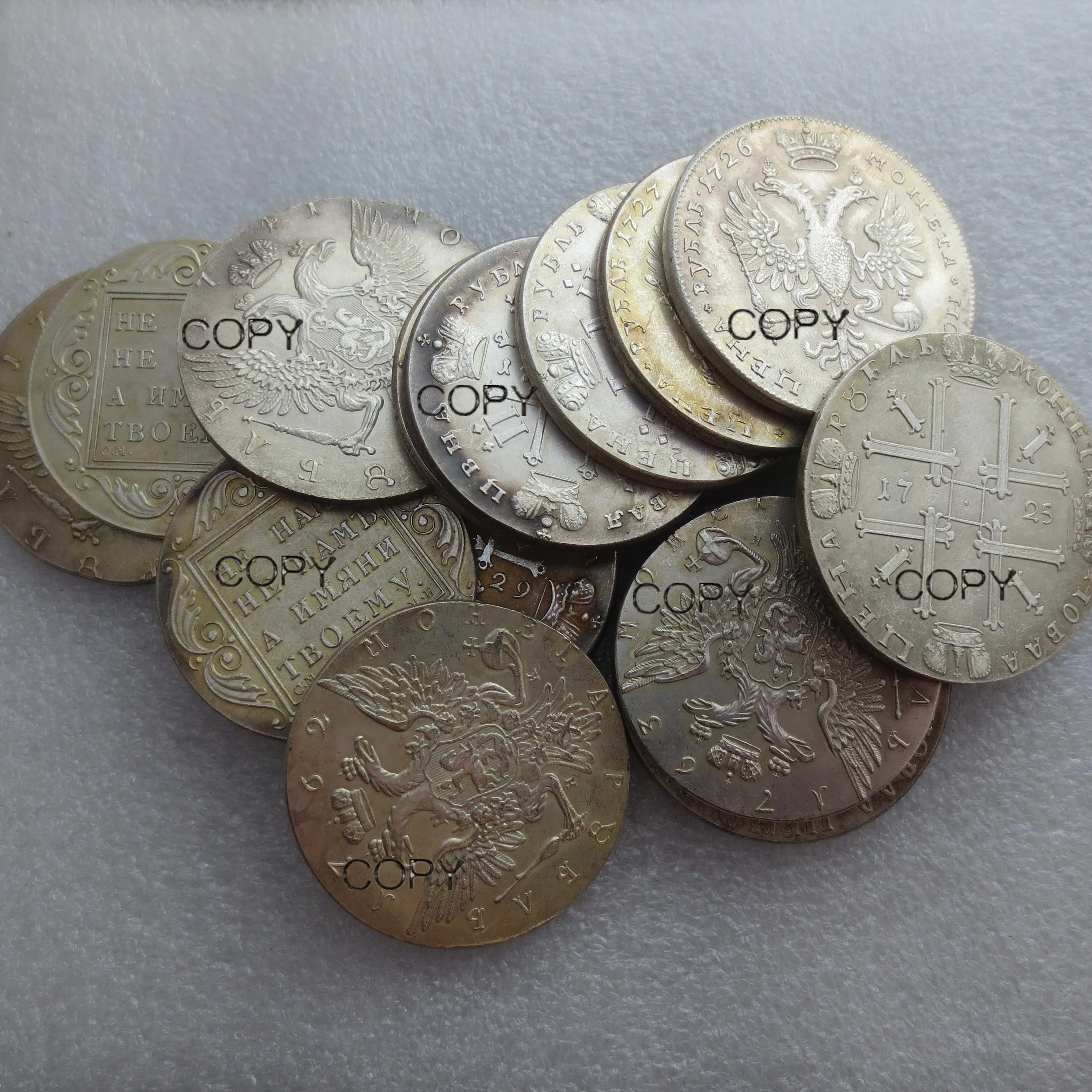 20pcs/daug rusijos 1718-1799 Įvairias Monetas 1 Rublis Sidabro Padengtą Kopijuoti monetas