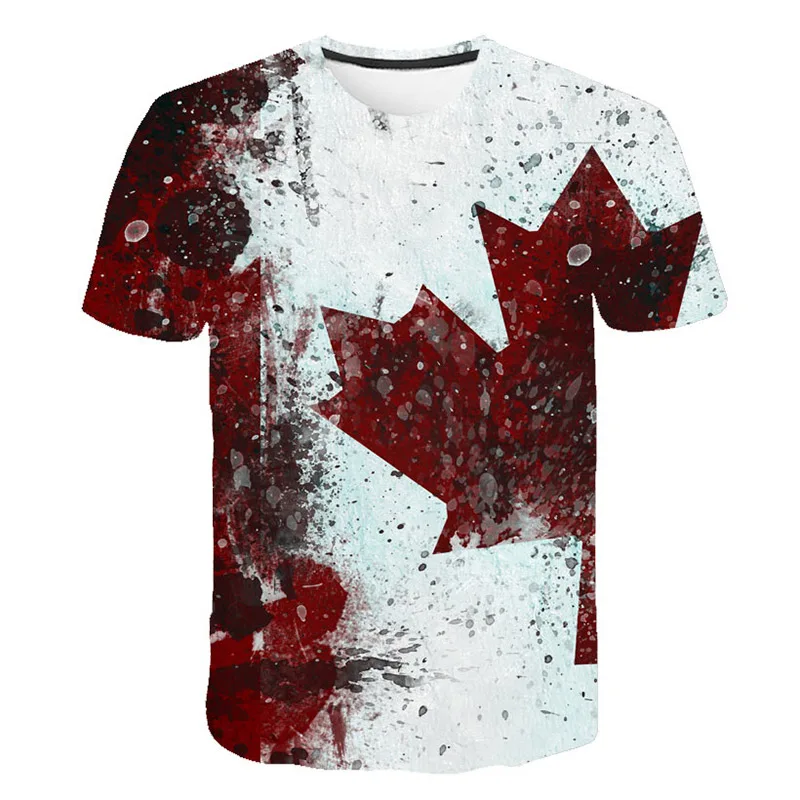 Prekės Kanados Vėliava Spausdinti 3D Raudonos klevų Marškinėlius Vyrų Mados Trumpas Rankovės Vasaros marškinėliai Atsitiktinis Kanados Vėliava Juokinga Viršūnes Tees Homme