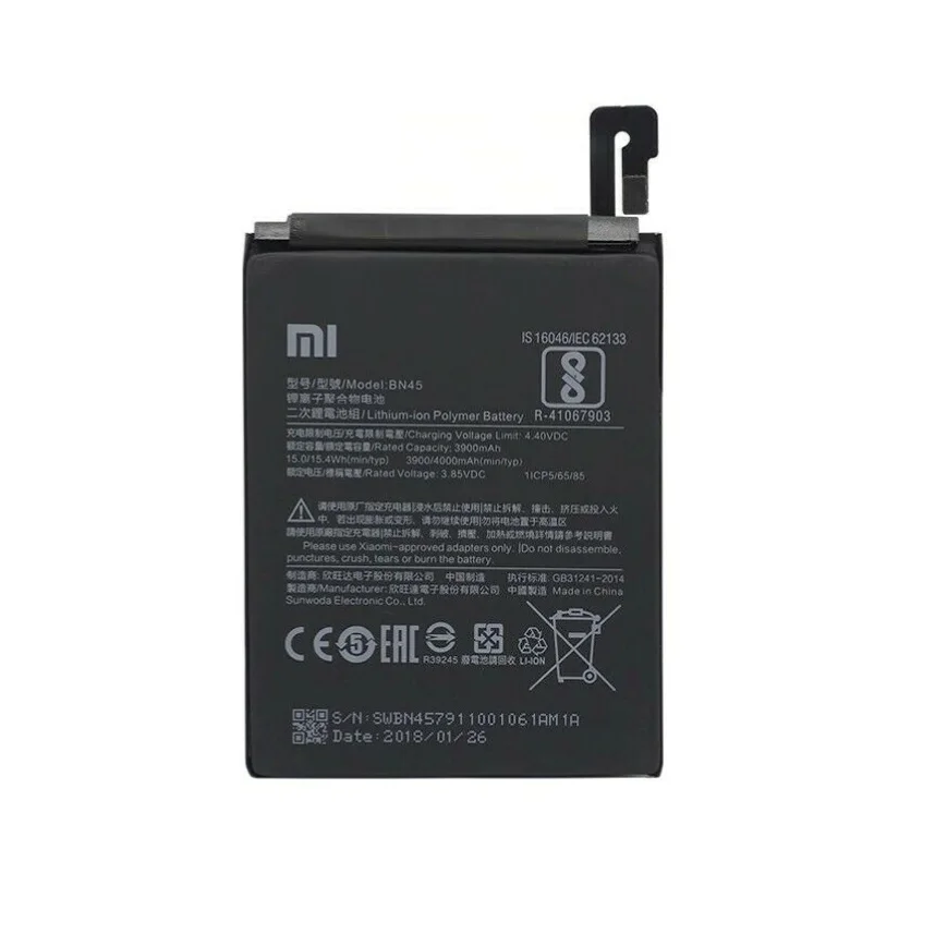 Aukštos Kokybės Xiaomi Redmi 5 Pastaba BN45 4000 mAh Baterija