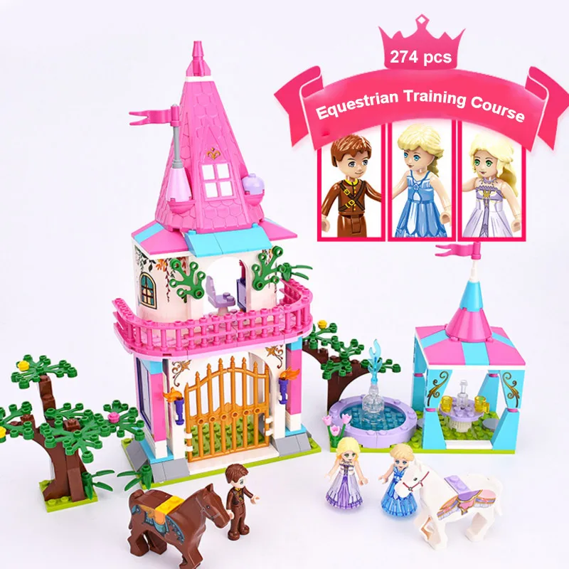 Draugai mergaičių pilis princesė vežimas Suderinama plytų powerpuff girl pastato blokas blokai žaislų rinkiniai žaislai vaikams