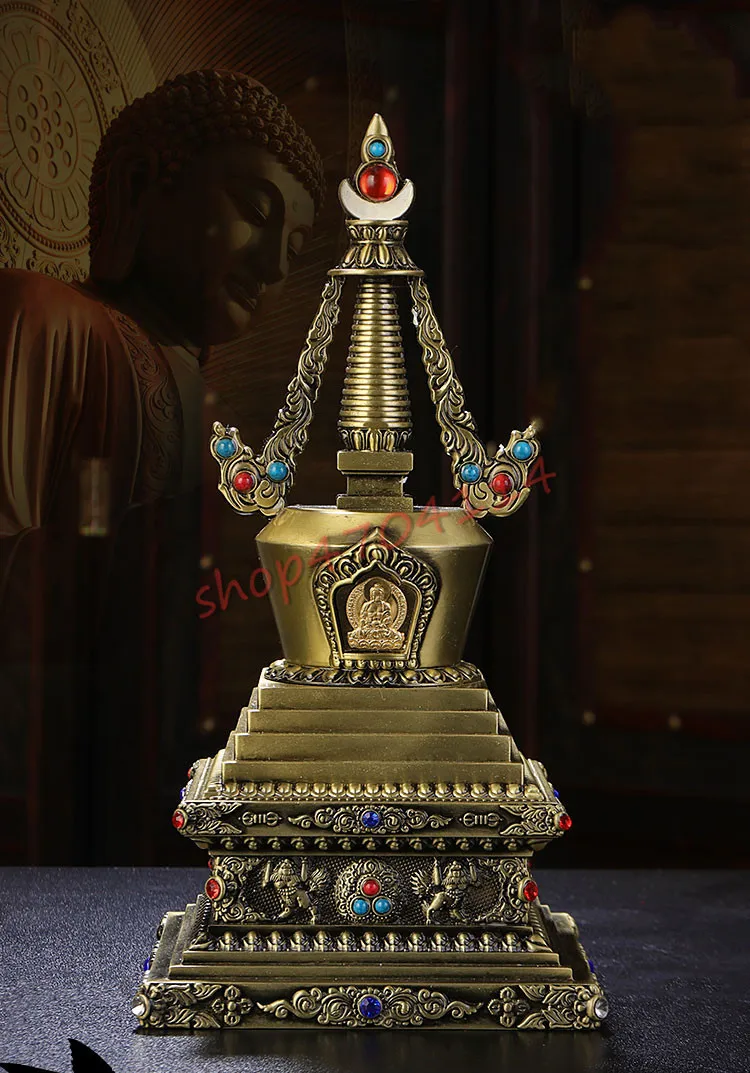 Retro žalia pagoda, Tibeto Budizmo Tantra, namų apyvokos aukojimo Stupa, Budistų reikmenys, gadang bokštas, stupa