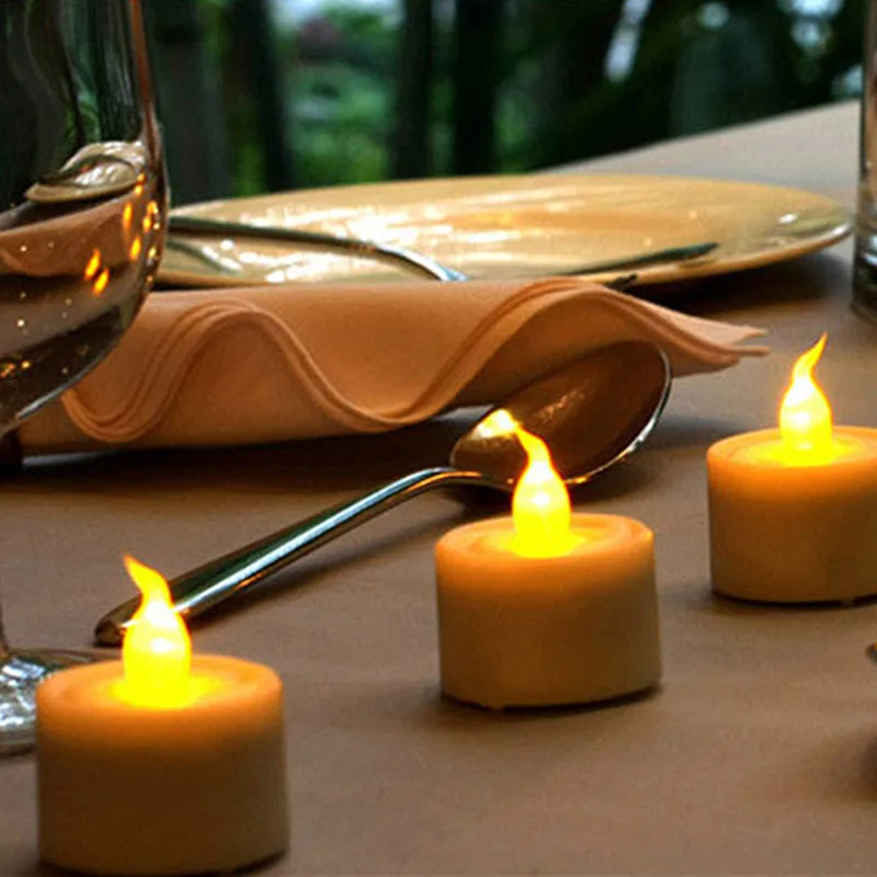 10vnt Namų Puošybai Lempos Naktį Šviesos diodų (LED) Arbata Žibintai, Žvakės, Flameless Mirgėjimas Vestuvių, Gimtadienio Apdailos Apšvietimas
