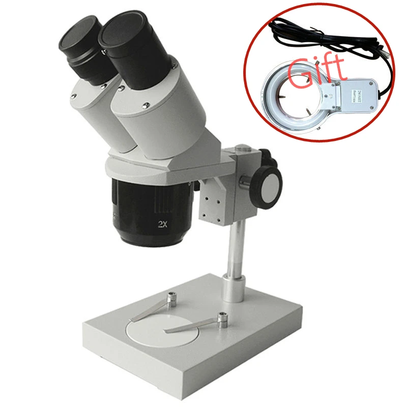 20X 40X Žiūronų Stereo Mikroskopas PCB Litavimo Mobiliųjų Telefonų Taisymo Įrankis su Dovana (Fluorescencinė Šviesa)