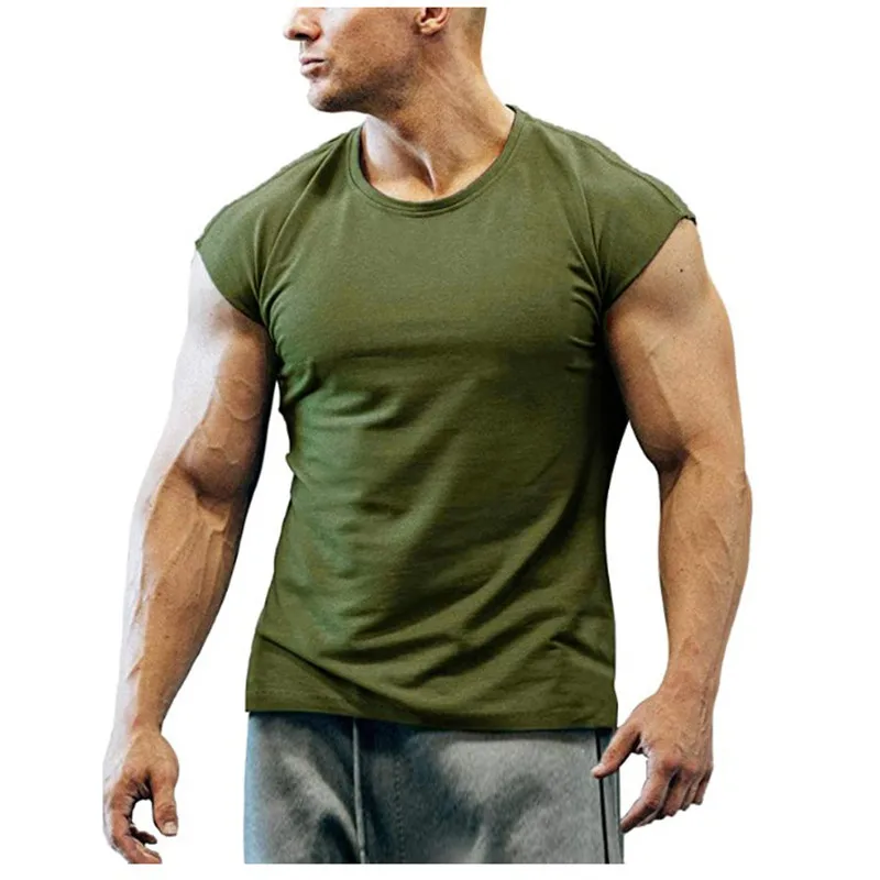Suspaudimo kvėpuojantis treniruoklių salėje, raumenų berankoviai marškinėliai vyriški fitneso mokymo fitneso drabužius greitai džiovinimo sportinę aprangą