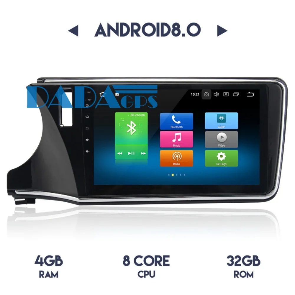 10.2 Colių Android 8.0 7.1 Automobilio Radijas Stereo GPS Navigacijos Honda Miestas-2018 Multimedijos Headunit Garso nr. DVD Grotuvas, Vaizdo