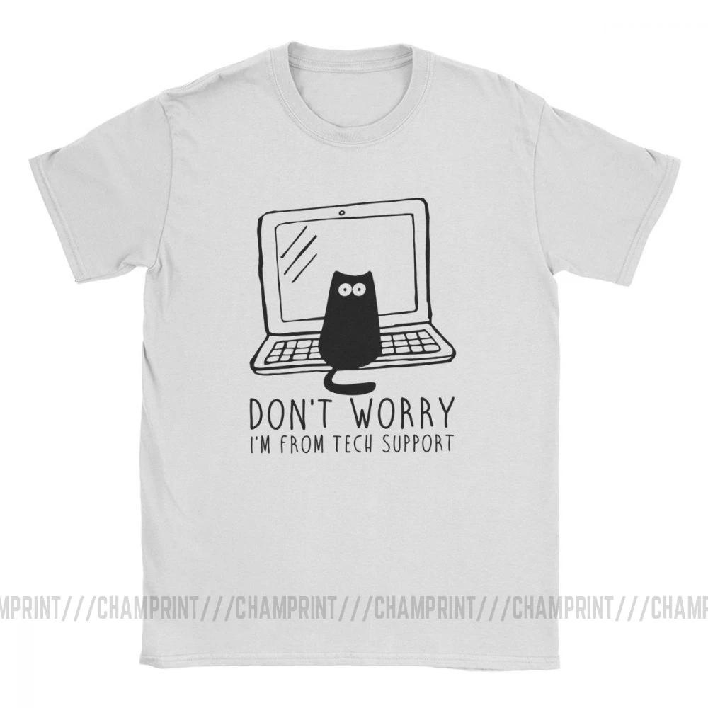 Vyriški aš esu Iš Tech Support T Shirts Katės Geek Programavimo Inžinerija Programinės įrangos Inžinierius vatos Pagaliukai Juokinga Tee Plius Dydžio Marškinėlius