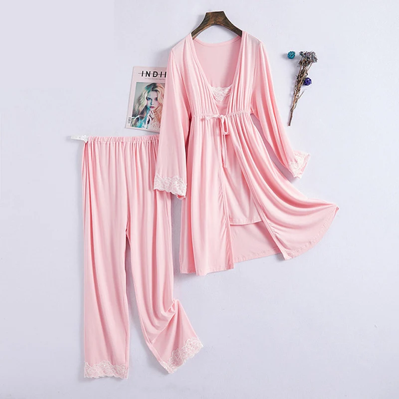 3PCS Skraiste Nustatyti Nėštumo, Motinystės Sleepwear Slaugos Nėščia Pižama Krūtimi Pižamą Elegantiškas Motinystės Slaugos Suknelė