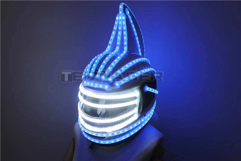 Populiarus RGB Spalvų LED Šalmas Monster Mask Šviesos Skrybėlę Šokių Drabužius DJ Šalmas Spektakliai LED Robotas Veiklos Grupė Parodyti