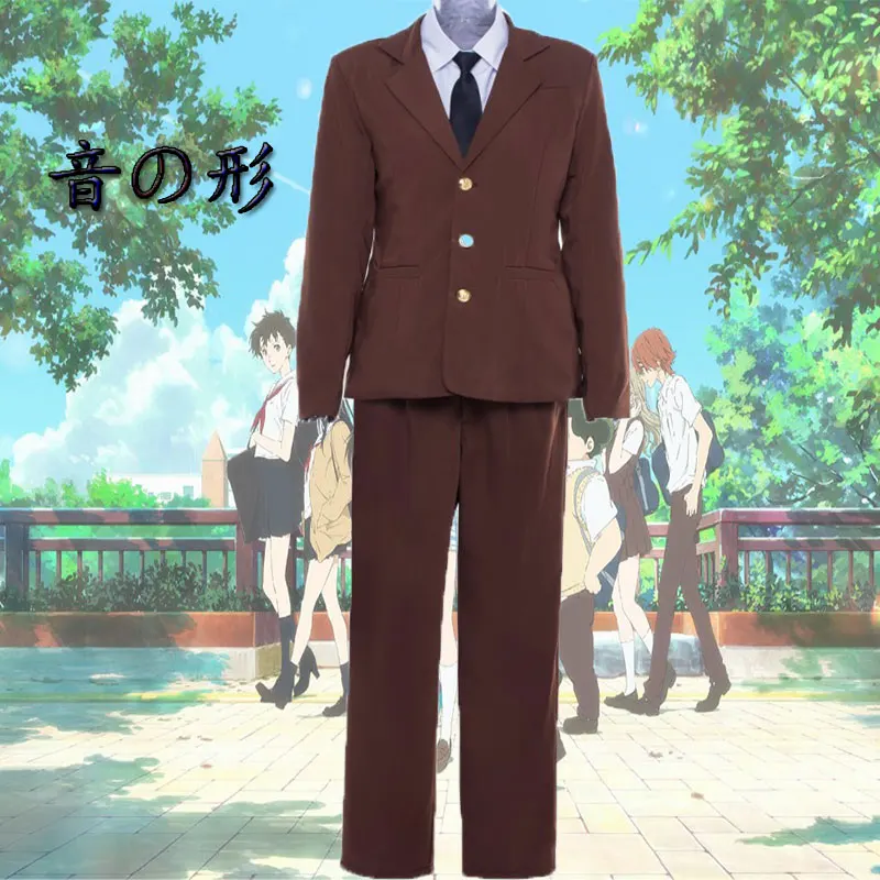 Nemokamas pristatymas Anime Tylus Balsas cosplay ishida shouya cos Japonijos JK vyras Pavasario vasaros Mokyklos uniformos Kasdien kostiumas