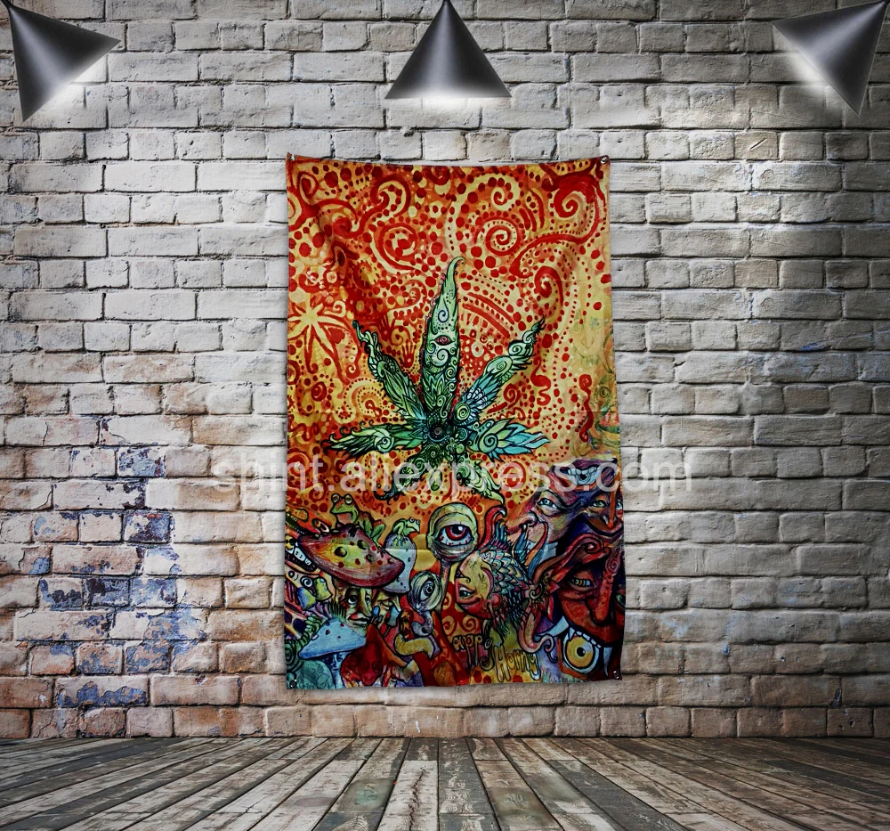Muzikos Roko Lapų Vėliavos Banner Poliesteris 144* 96cm Pakabinti ant sienos 4 grommets Užsakymą Vėliavos patalpų Apdailos Rasta Reggae Spalvinga