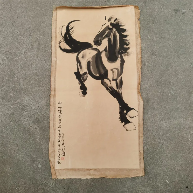 Kinijos Senas Pažymėkite Xu Beihong - Šuoliais Arklių Tapybos Ryžių Popierius, Tapybos Gabalas
