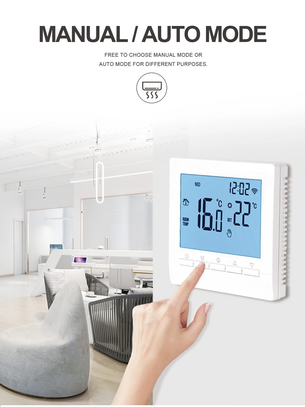 Myuet ME83 Wifi Smart Šildymo Termostatas LCD Ekranas, Atminties Funkcija, Grindų Šildymo Sistemos, Elektros/Vandens Temperatūros Reguliatorius
