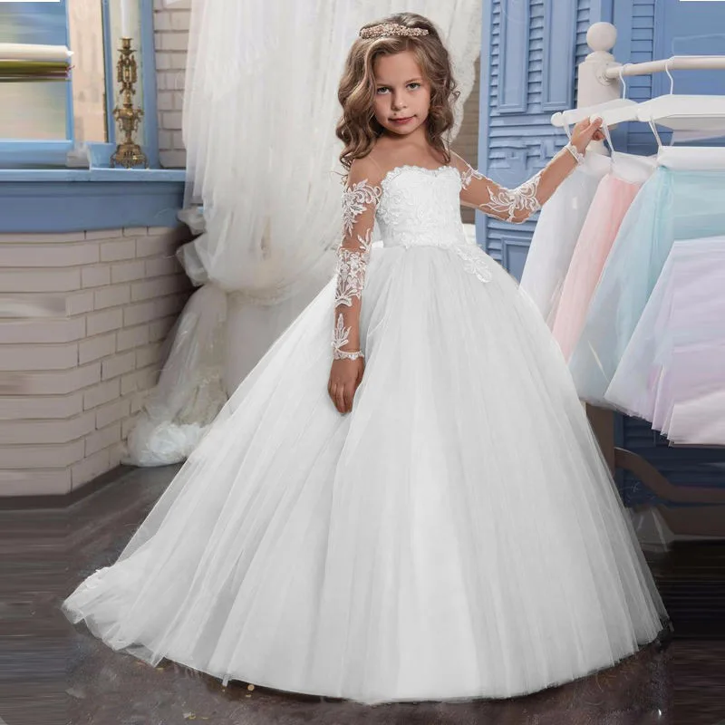 2021 Bridesmaid Kostiumas Suknelė Mergaitėms, Vaikams Ilgai Nėrinių Princesė Šalis, Vestuvių, Vaikų Suknelė Drabužius Paauglys 10 12 Y