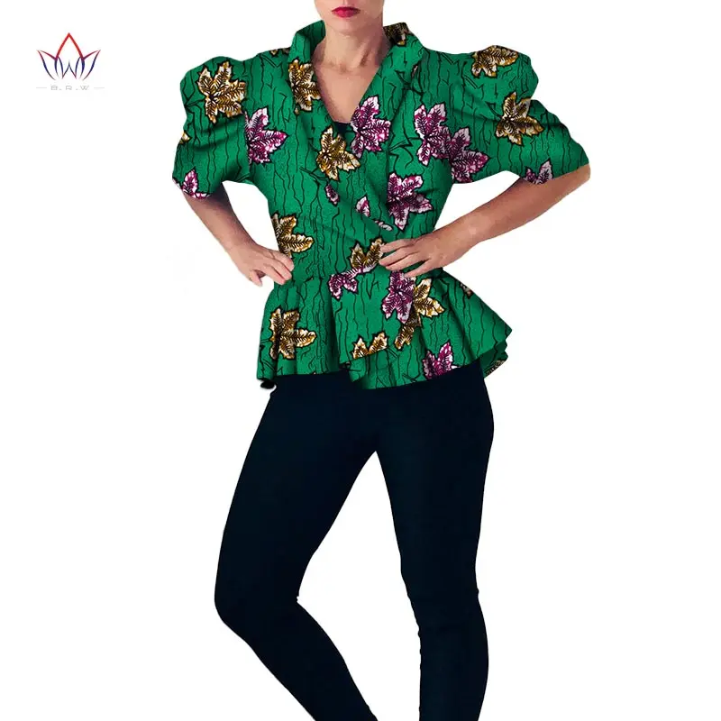 Moterys Afrikos Drabužių Dashiki Tranšėjos Moterų Top Afrikos Stiliaus trumpomis Rankovėmis Outwear Afrikos Spausdinti Drabužiai Plius Dydis 6XL WY3542