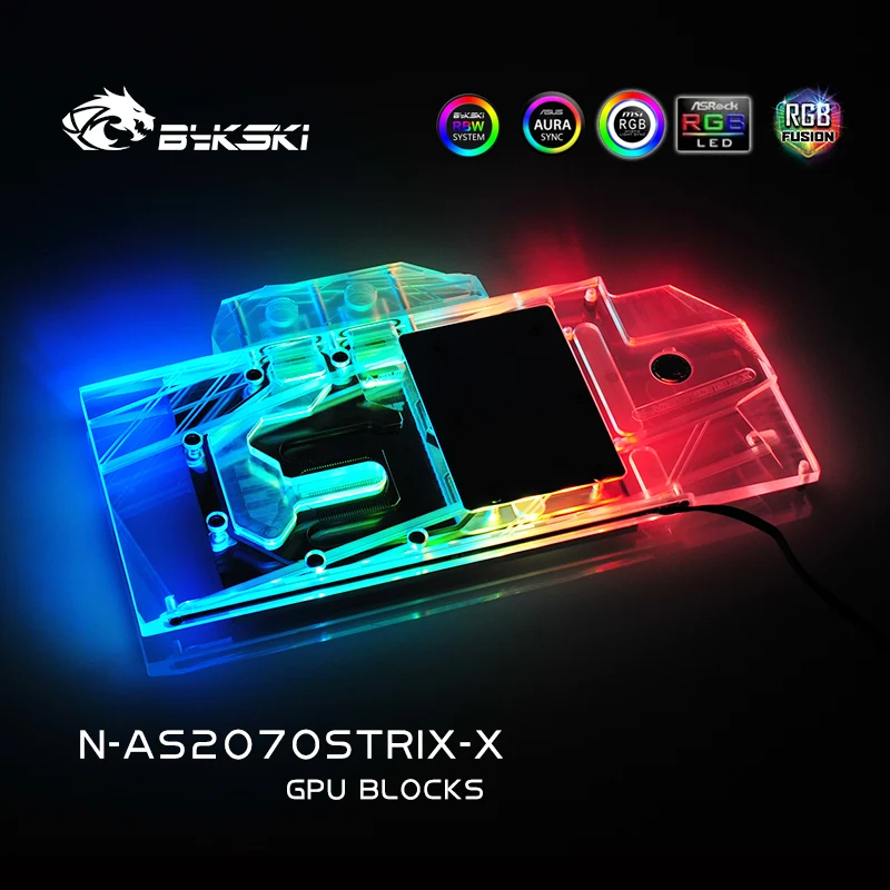 Bykski Vandens Bloko naudoti ASUS ROG STRIX-RTX2070-O8G / STRIX-RTX2060-O6G ŽAIDIMŲ / Viso Padengti Vario Radiatorius, Blokinis/RGB Šviesos