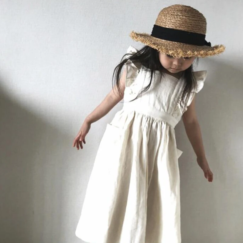 2020 Naujas Prekės Ženklas Kūdikių, Mergaičių Suknelės Korėjos Japonija Stiliaus Vasaros Vaikų Mergaičių Suknelė Raukiniai Vaikai Mergina Drabužių Priežastinis Princesė Suknelė