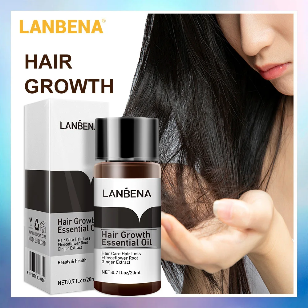 LANBENA Plaukų Augimo Esmė Plaukų Augimą Produktų eterinis Aliejus Skystas Gydymo užkirsti Kelią Plaukų Slinkimas, Plaukų Priežiūros Andrea 20ml 3PCS