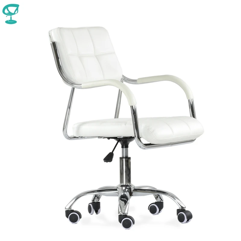 95797 Barneo K-29 baltas biuro, lankytojo kėdės, biuro posėdis baldai, darbuotojų kėdės, eko oda, 