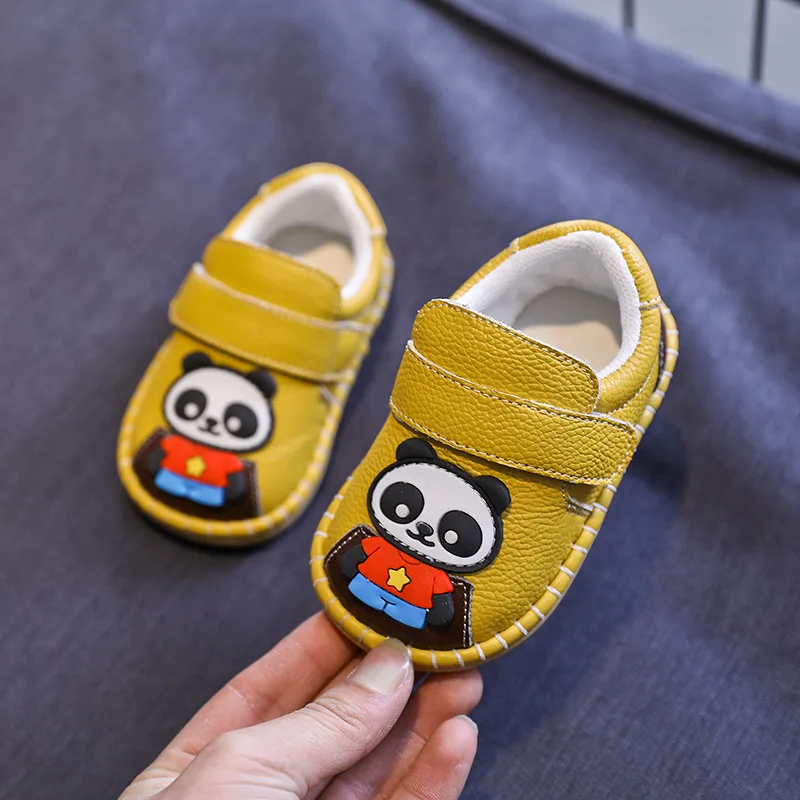 Kūdikiams, Vaikiška Avalynė 2020 M. Rudenį Mergaitės Berniukai Laisvalaikio Bateliai Minkšti, Apačioje neslidus Patogi Odinė Panda Baby Pirmą Vaikštynės Batai