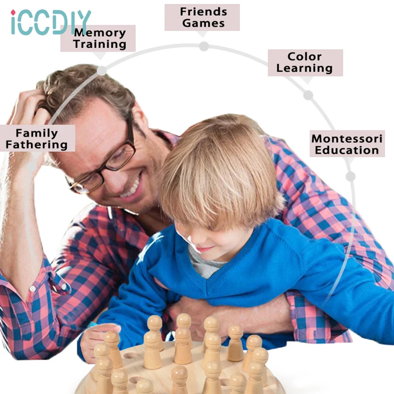 Vaikams Mokomieji Mediniai Žaislai, Mokymosi Spalvų Jutimo Žaislai Atminties Rungtynės Stick Šachmatų Galvosūkių Žaidimas Šalis Žaidimas Vaikams