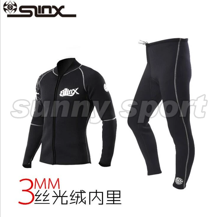 3 mm Striukė + kelnės wetsuit Suede padalinta viduje šiltas, šlapias drabužių, nardymas nardymo kostiumas kelnės Long sleeve Black nardymo kostiumas