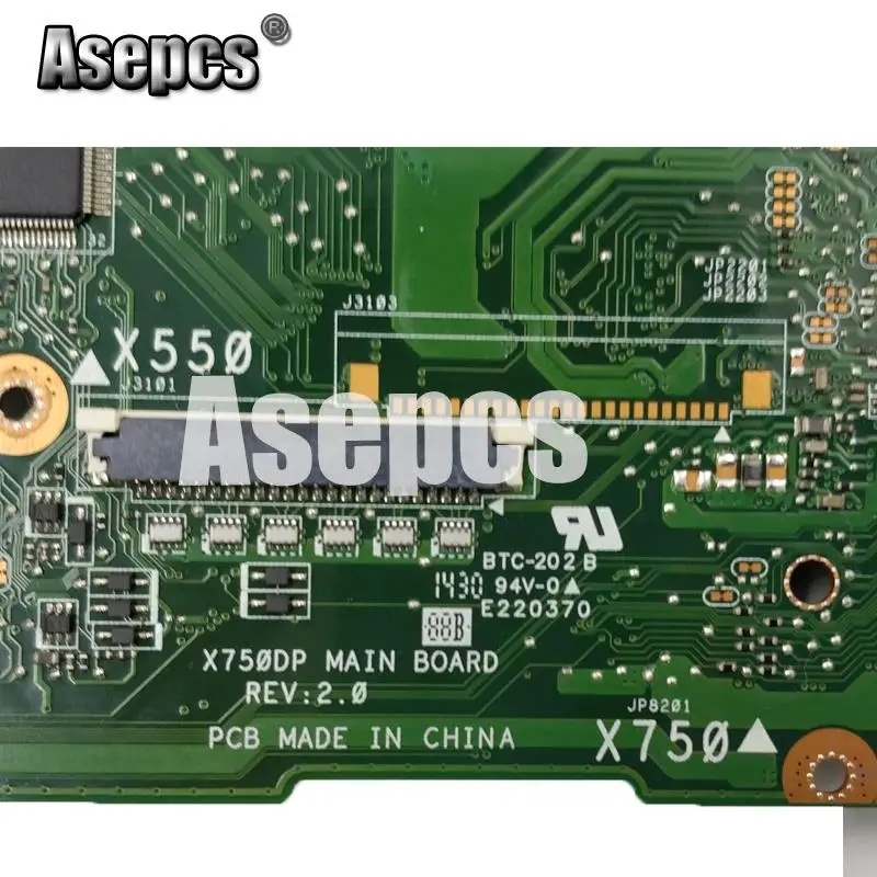 Asepcs X550DP Plokštė REV:2.0 LVDS Už Asus X750DP K550DP K550D X550D Nešiojamas plokštė X550DP Mainboard X550DP Plokštė