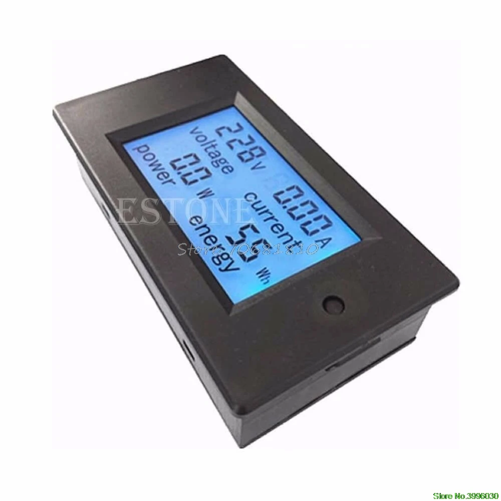 AC 20A 100V LCD Skaitmeninis Voltų Įtampos W Srovės Galios Matuoklis Ammeter Voltmeter