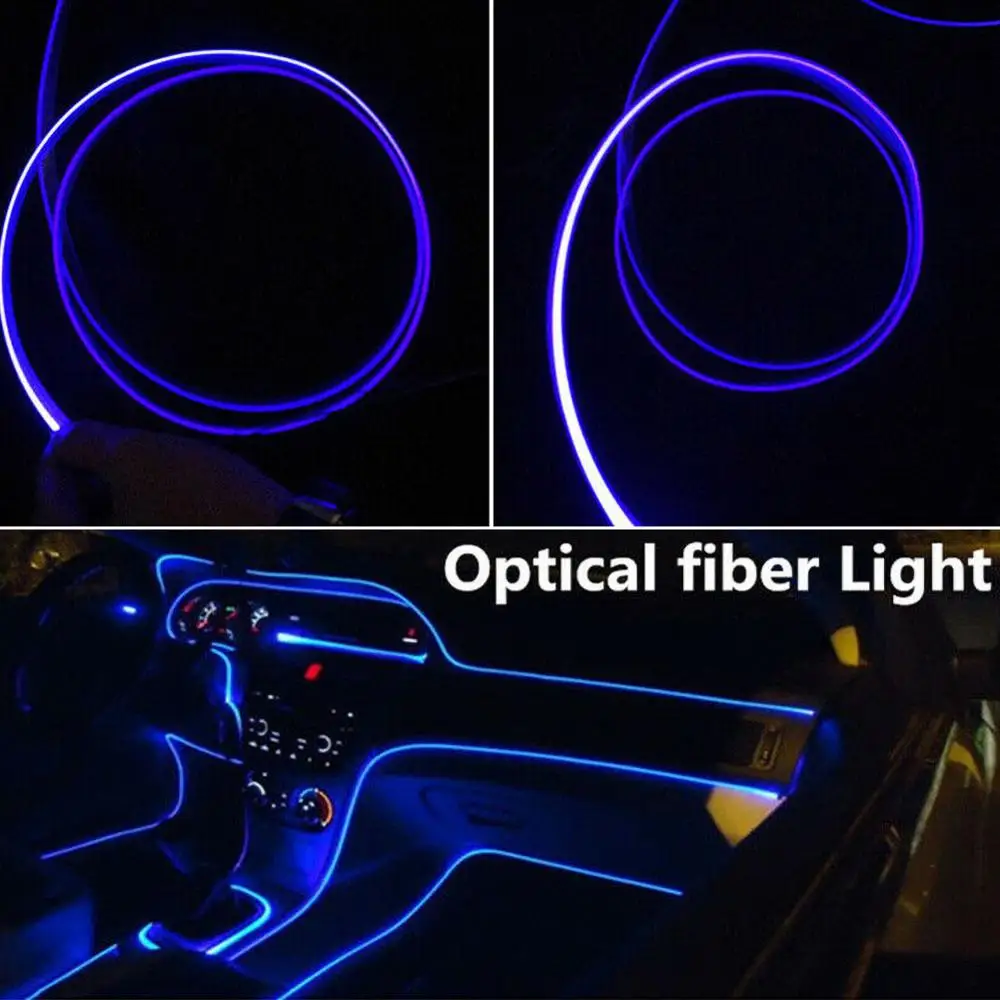 4M Aplinkos Šviesos Automobilio LED Interjero Lempos Automobilių Dekoratyvinis Apšvietimas Auto Dekoras Atmosfera Optinio Pluošto Lemputė, Durų Lemputė