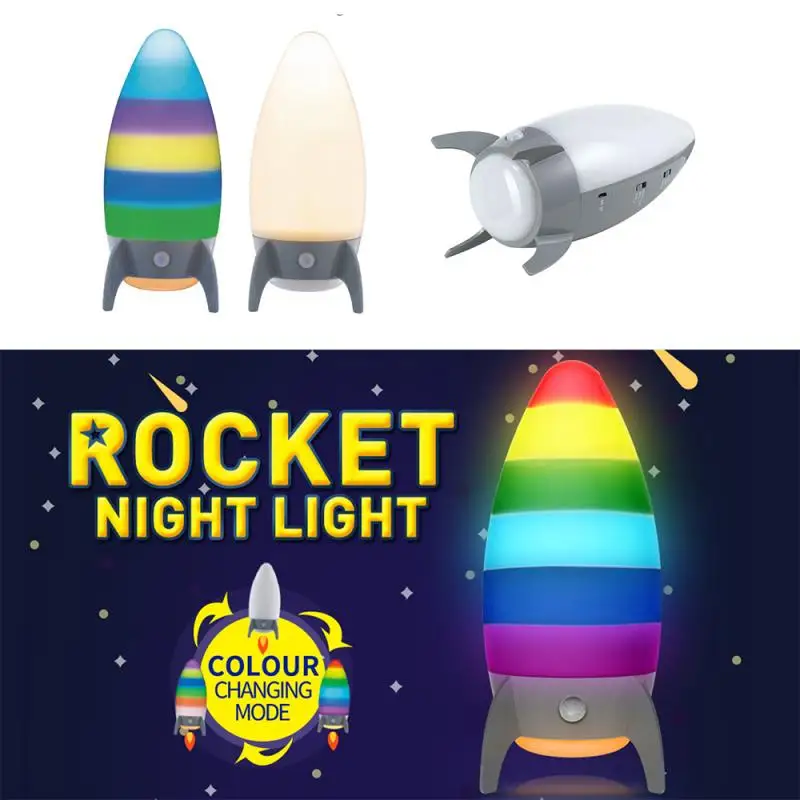 Naktį Žibintai LED Naktiniai staleliai, Lempa Raketų Vaikų Nakties Šviesos Miegamojo Sienos Apšvietimo Jutiklis Kontrolės Animacinių filmų Šviesos Namų Dekoro Cocina
