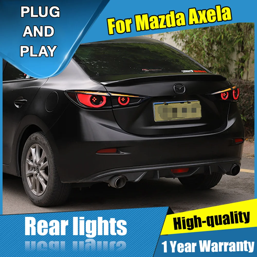 2VNT Automobilių Optikos dėl Mazda 3 Axela Sedanas galiniai Žibintai-2019 už Axela VISI LED Uodega Lempos+Posūkio Signalo+Stabdžiu+Atvirkštinės LED šviesos