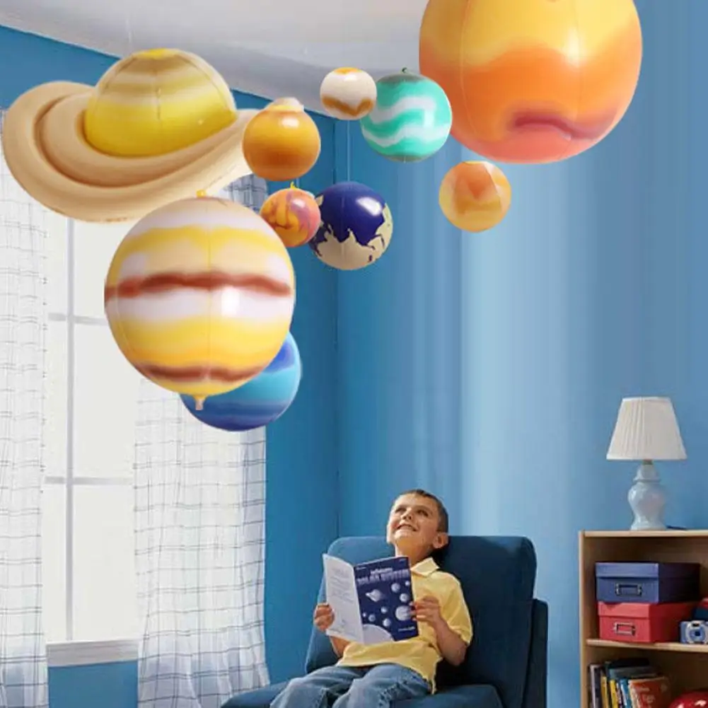 10vnt Imitacija Devynių Saulės Sistemos Planetų Modelį, Vaikai Pripučiamas Kamuolys Ankstyvo Mokymosi Žaislai Vaikams Lauko Įdomus Gimtadienio