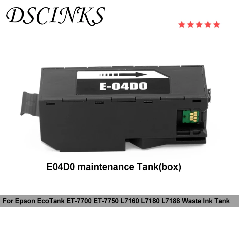 E04D0 Priežiūros Bakas Priežiūros dėžutė su chip Epson EcoTank ET-7700 ET-7750 L7160 L7180 L7188 Atliekų Ink Tank