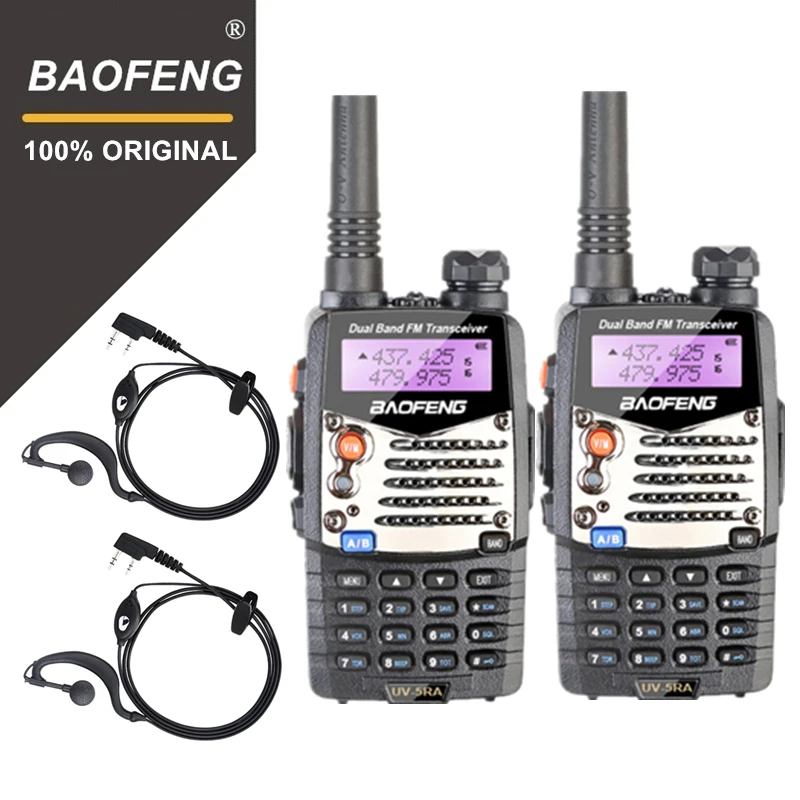 2VNT Baofeng UV5RA Walkie Talkie 5RA Patobulinta Versija UHF VHF Dual Band CB Radijo VOX FM siųstuvas-imtuvas Medžioklės Du Būdu Radijo