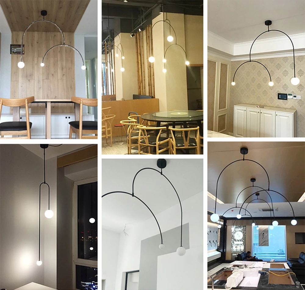 Paprasta Kūrybos sieniniai šviestuvai Šiaurės šalių šiuolaikinės kabo lempa Galerija Miegamasis restoranas Namų meno Apdaila metalo apšvietimas