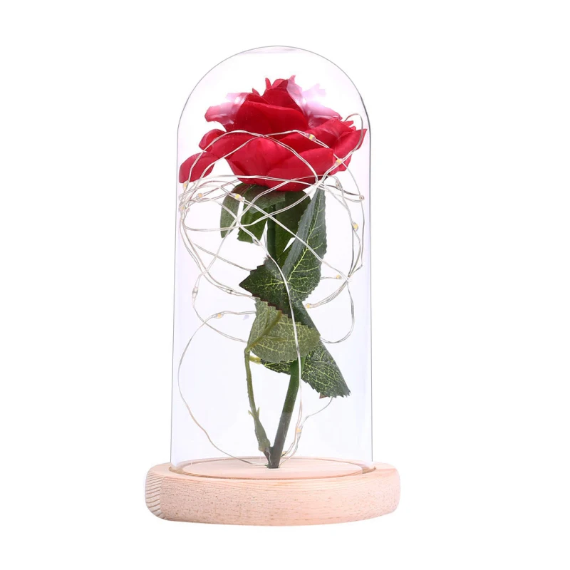 KARŠTO LED Raudona Rožė, Mirksi Šviesos Dirbtinės Gėlės Rožės Romantiška Moteris Valentino Dovanų, Dekoratyvinių Gėlių, Vestuvių Dekoras