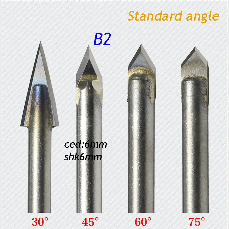 1pc standarto 6*6mm 45 laipsnių kampu lydinio Kelvedžio Bitai graviravimas CNC cutter Akmens Drožyba Įrankiai