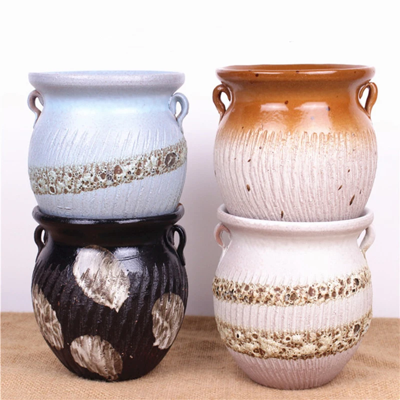 Korėjos Stiliaus Rupi Keramikos Kvėpuojantis Vazonas Sultingi Augalų Vaza Sodinamoji Vazonas Baseino Talpyklos Sode Dekoras