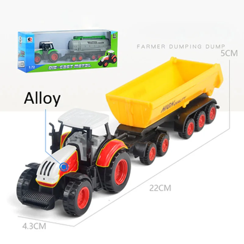 Vaikai Metalo Su Plastiko Nuimamas Emulational Ūkio Sunkvežimių Žaislai, Traktoriai, Vandens Sunkvežimių Inercinės Automobilių Vaikai Žaidžia Dovanų Rinkinys