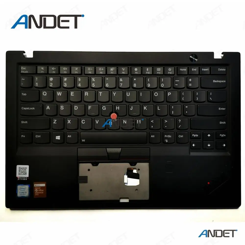 Originalus Lenovo ThinkPad X1 Carbon Gen 6-20KH-20KG Palmrest Padengti didžiąsias + US Klaviatūra su Apšvietimu 01YR573 01YU651