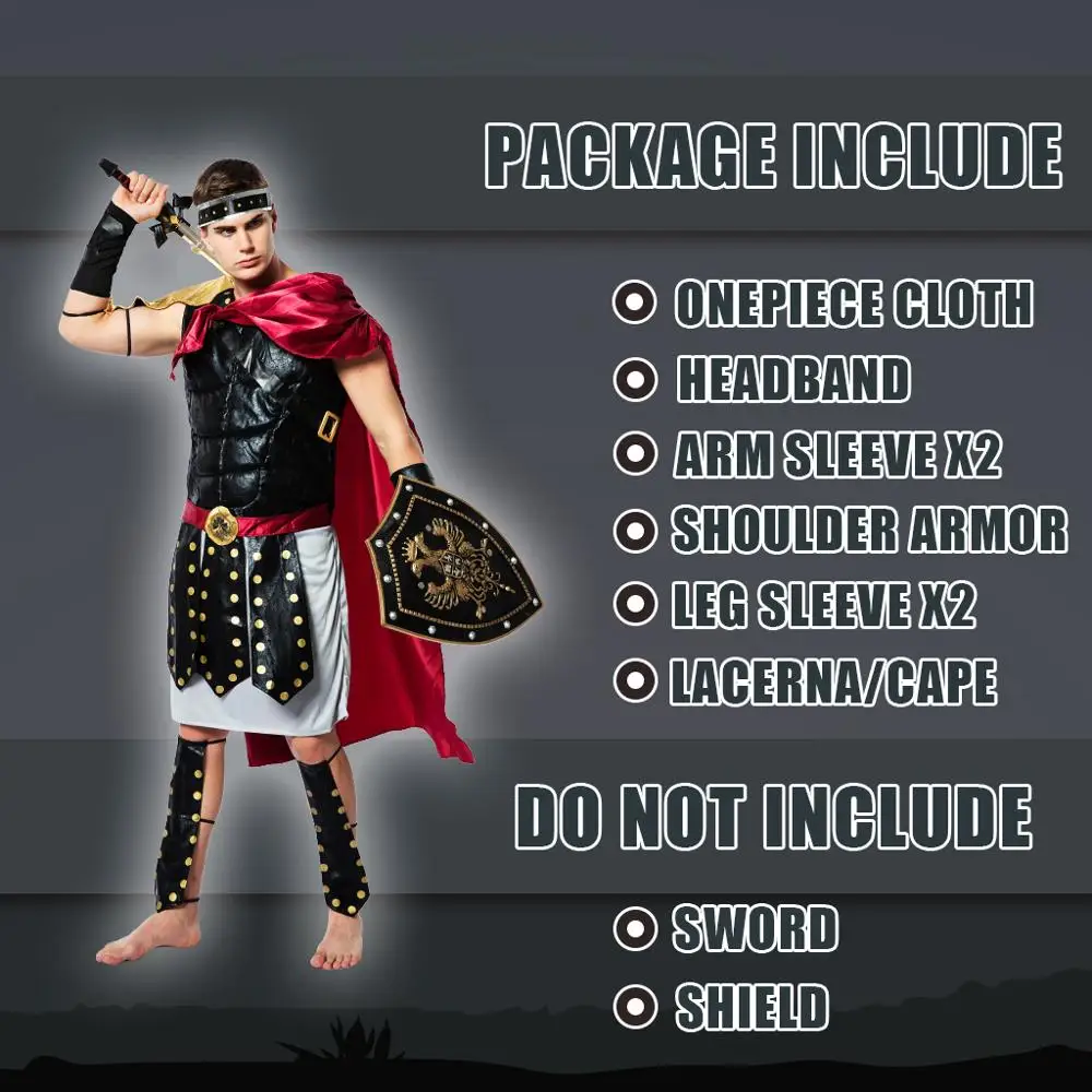 Reneecho Vyrų Romos Gladiatorių Kostiumas Helovinas Kostiumų Suaugusiems Spartan Kariai Kostiumas Hercules Cosplay