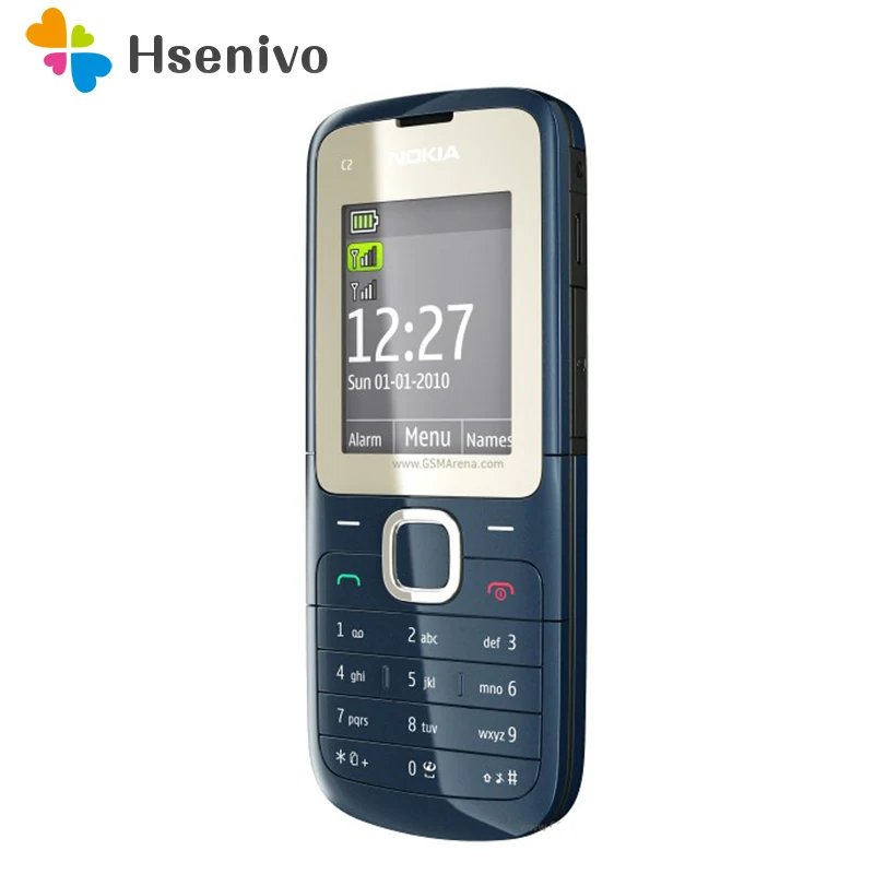 Originalus C2-00 Atrakinta Nokia C2-00 mobilųjį telefoną, juodos ir raudonos spalvos Restauruotas