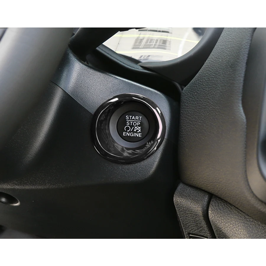Už Jeep Renegade Kompasas 2017+ ABS Automobilio Variklis, Start Stop Mygtukas Rakto Skylę Perjungti Žiedas Lipdukas Apdaila Stiliaus Automobilis-dangtis