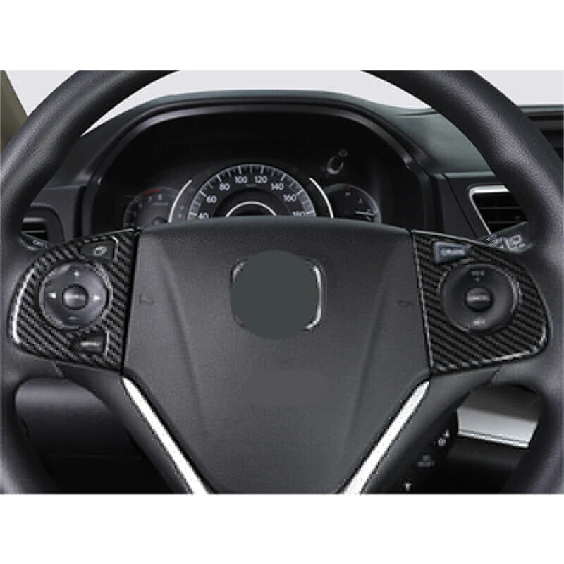 Beler ABS 2vnt Juodos spalvos Anglies Pluošto Stiliaus Vairas Mygtuką Padengti Trim Tinka Honda CRV CR-V 2012 2013 2016