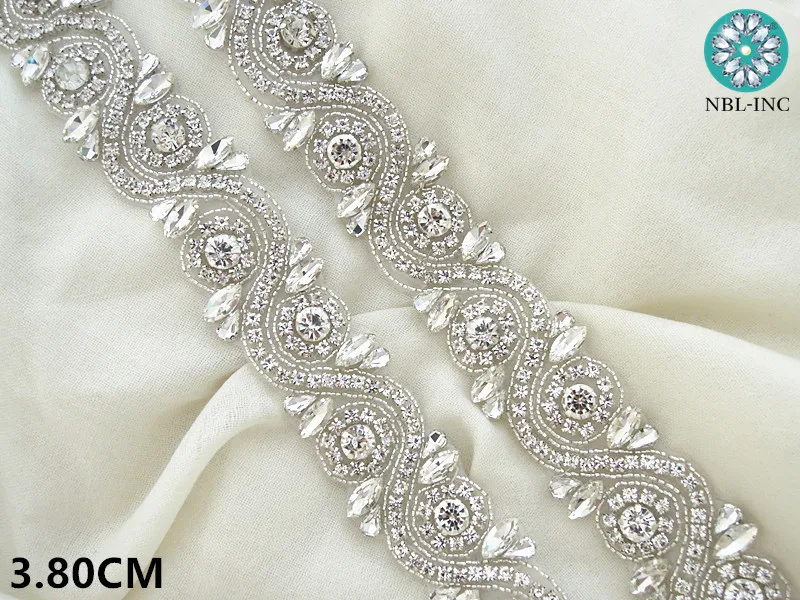 (5 metrų) Didmeninės vestuvių zawalcowany siuvimo sidabro krištolas kalnų krištolas aplikacijos, apdailos geležies vestuvių suknelė varčios diržo WDD0272