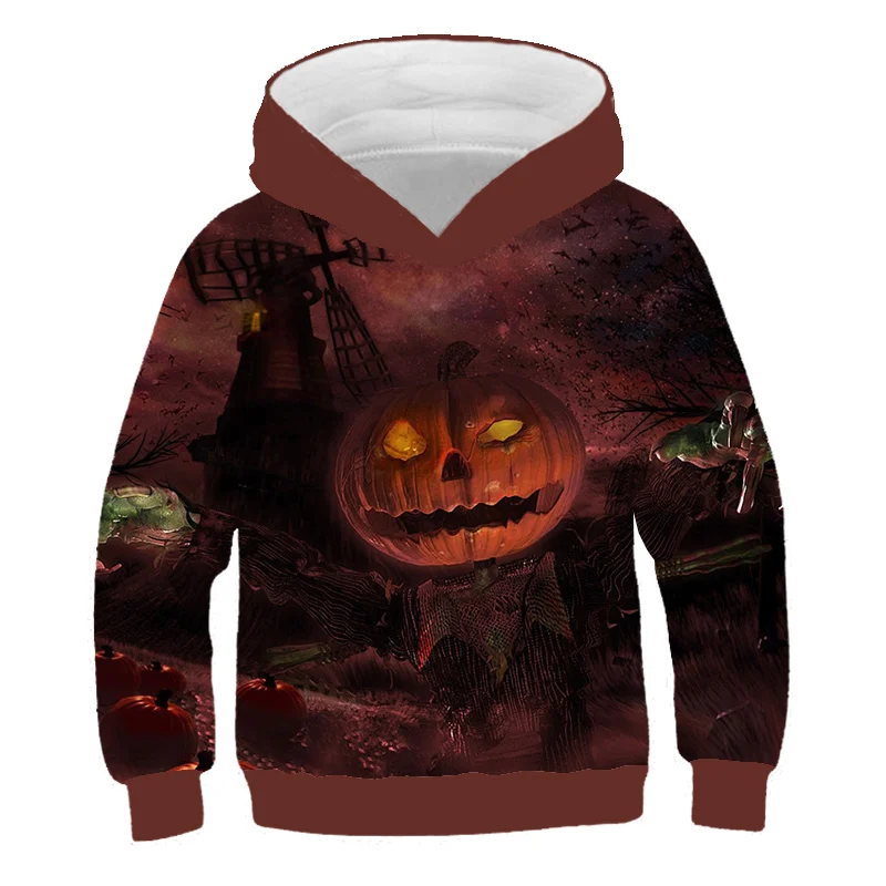 2020 terrori Helovinas 3D Naujausias rudens ir žiemos Karšto pardavimo Vaikams Berniukams, Mergaitėms ilgomis Rankovėmis Laimingas Vaikas Chalatą su Gobtuvu viršutinių drabužių siuvimas