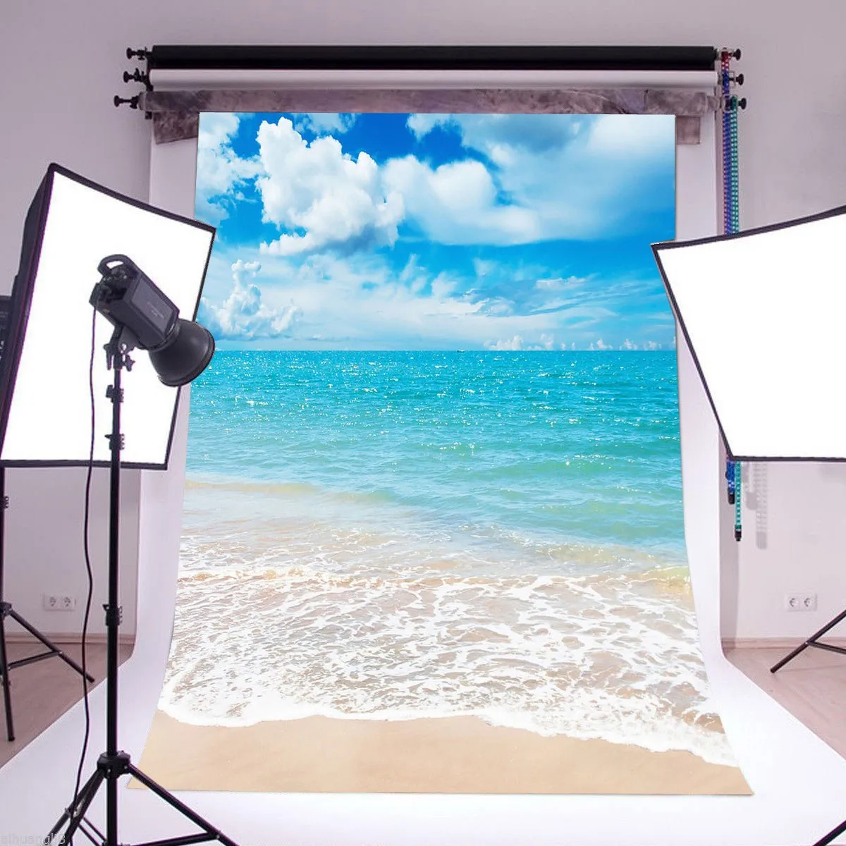 5x7Ft Nuotrauka Fone Fotografijos Backdrops Sluoksnių fotostudija Paplūdimį, mėlyną Dangų, Vasarą Fotografijos Fone