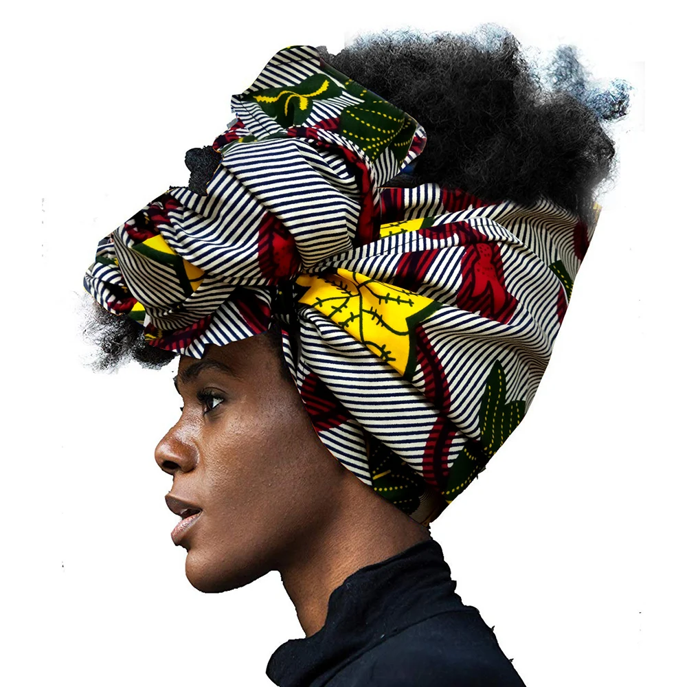 Afrikos mados headwrap moterų AFRIPRIDE heidi bazin richi aukštos kokybės medvilnės vaškas spausdinti moterų Plaukų Juosta Turbaną