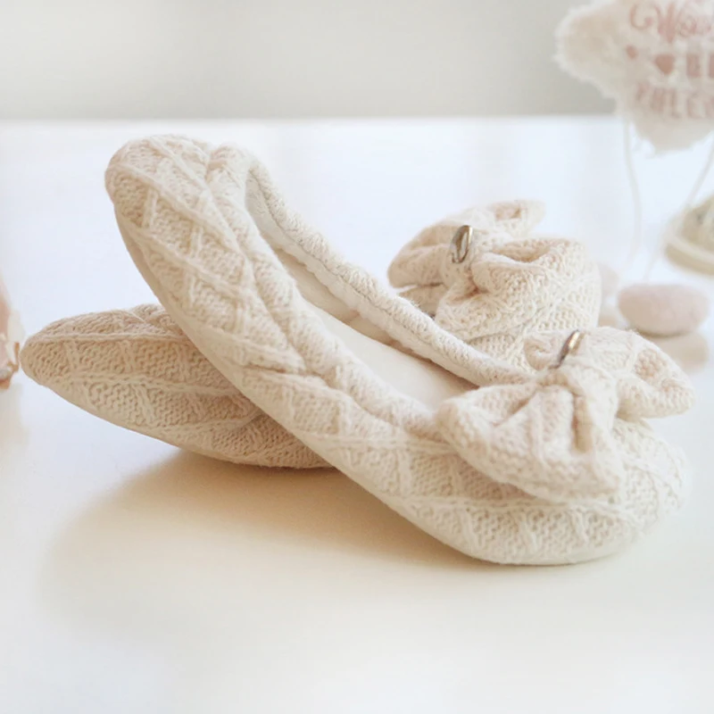 Paprasta numegzti šiltas, minkštas padas namų šlepetės nėščia moteris mielas bowknot slydimo batų moterims Japonijos patalpų šlepetės moterų batai