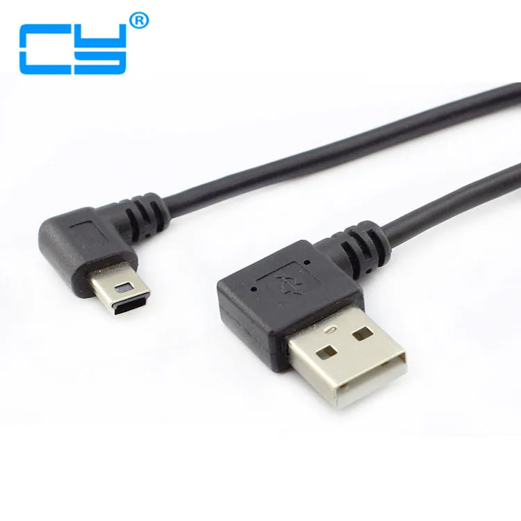 5vnt USB 2.0 mini USB Dešinę kampu vyrų USB2.0 trun 90 laipsnių kampu į kairę į USB adapteris acble USB duomenų kabelis, skirtas GPS MP3